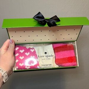 NIB - Kate Spade New York Boxed Set of 3 Cozy Low Cut Socks